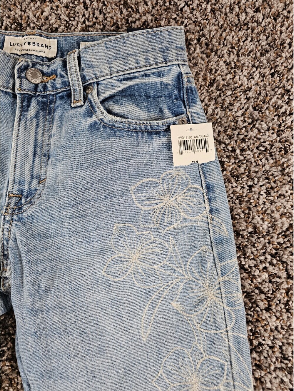 Lucky Brand womens Sz 00 (24") Sienna Slim Boyfriend Blue Jeans Light Wash NEW - Picture 2 of 5